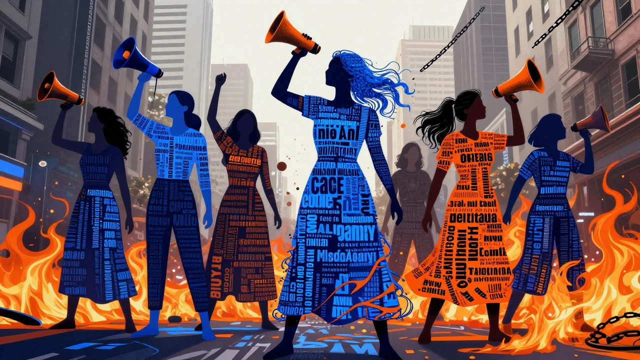Abstract representation of modern Indian feminist poets