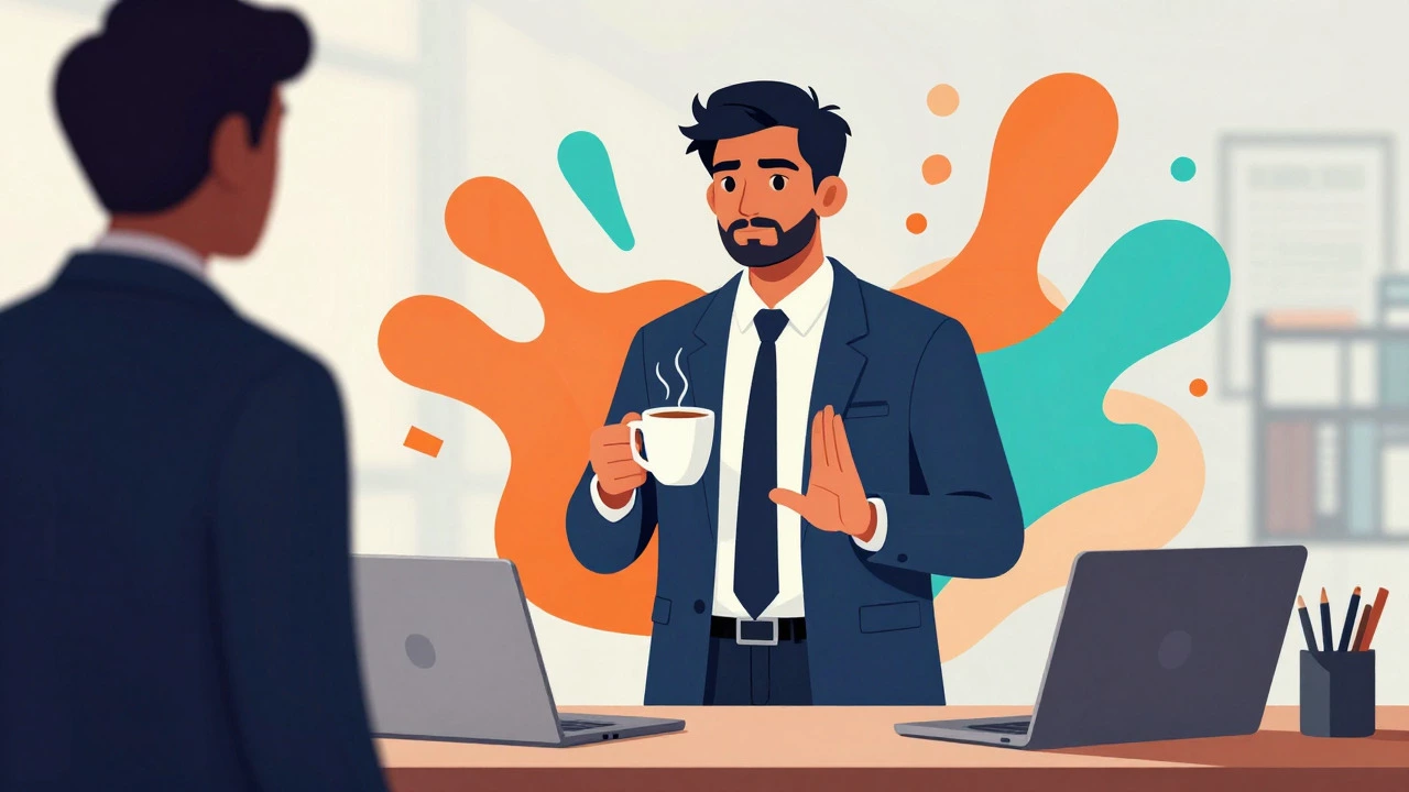 Illustration of an Indian professional setting boundaries at work